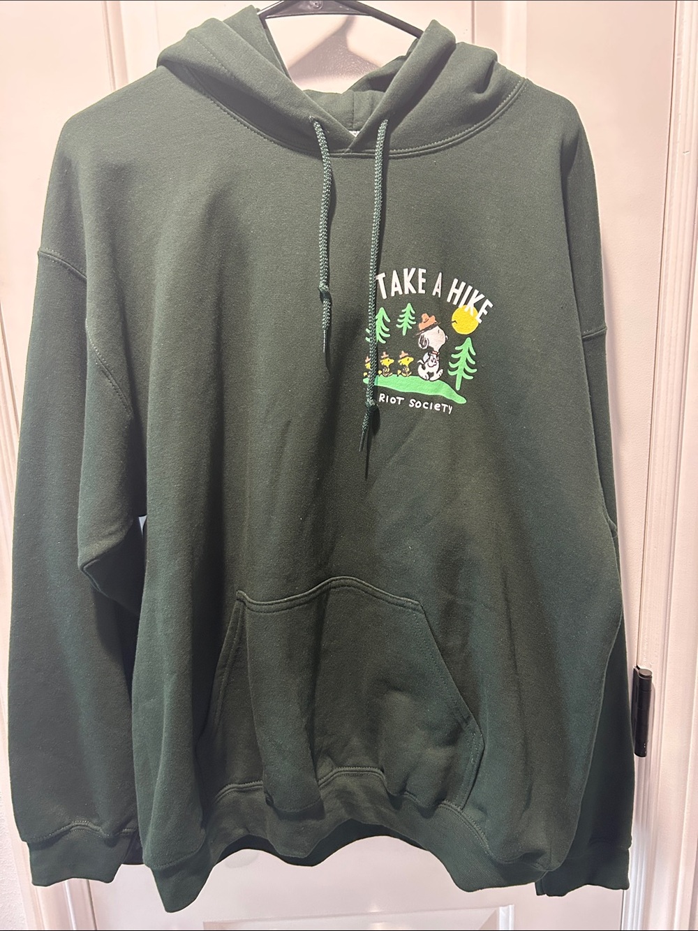 Dark Green 'Take a Hike' Graphic Hoodie